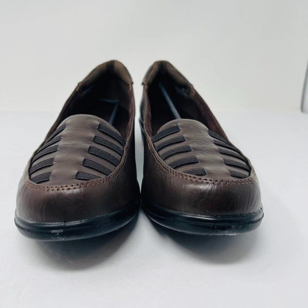 New Easy Street Genesis Womans Sz 9M Slip On Heel Round Toe Shoes Brown NIB - Picture 5 of 10